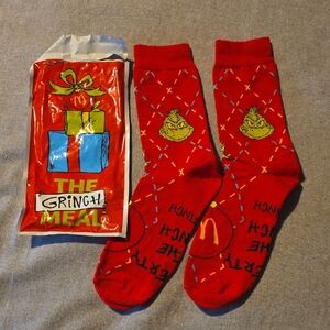 McDonald's Festive Red Grinch Socks